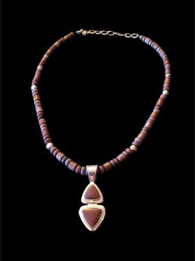 Jay King DTR Desert Rose Trading 925 Natural Stone 2.45" Pendant 21" Necklace